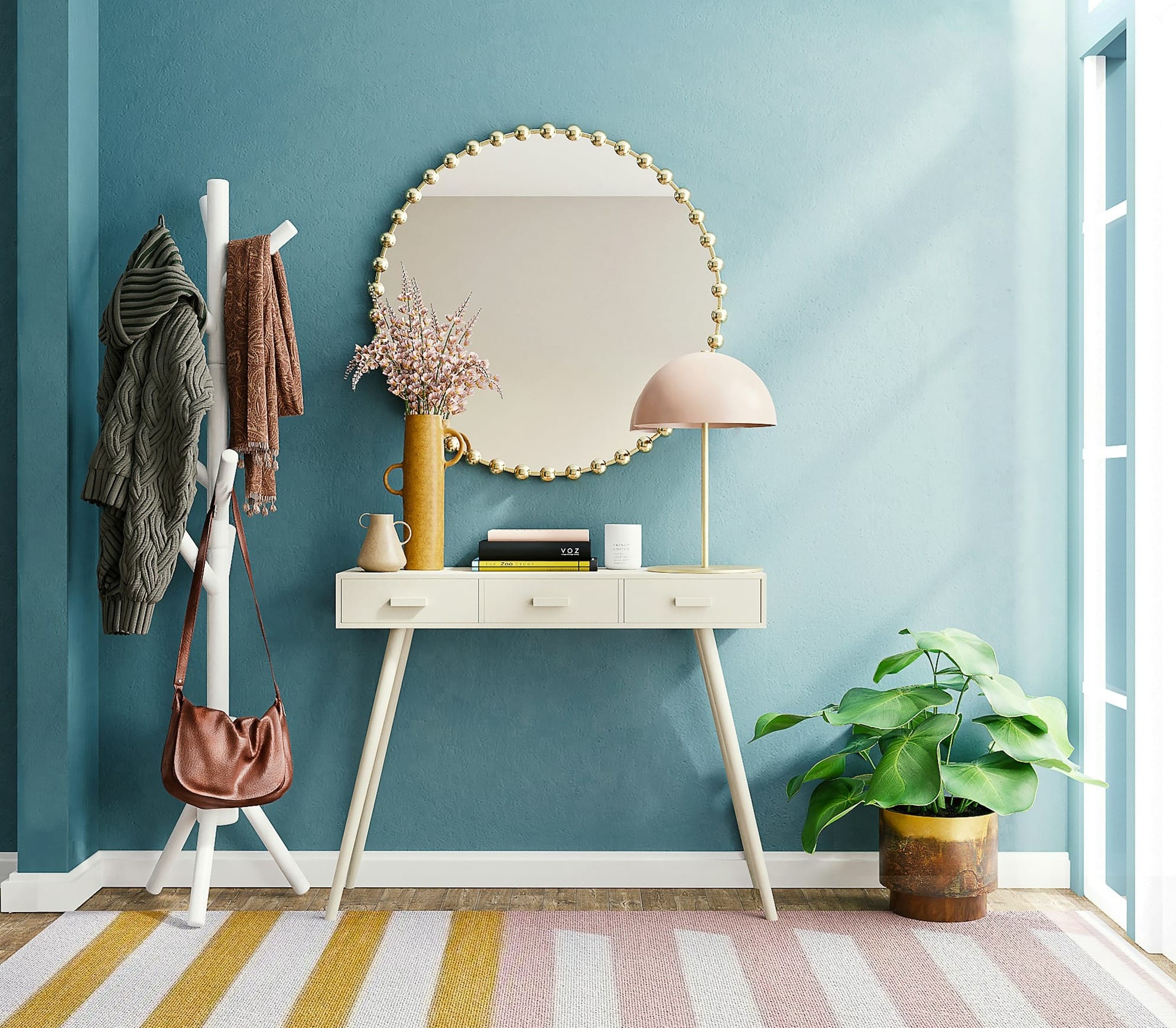 white and brown table lamp on white wooden table